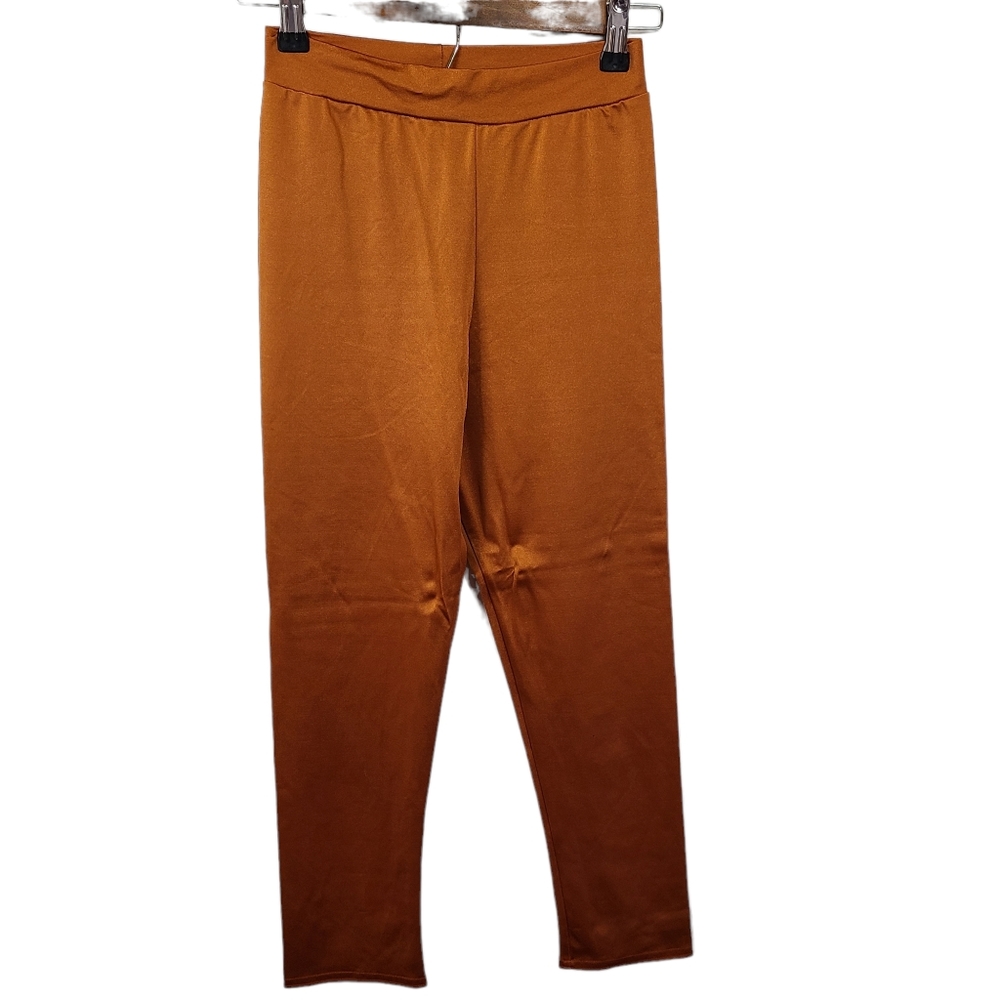 Kelle Copper Metallic Pull On Pant Small